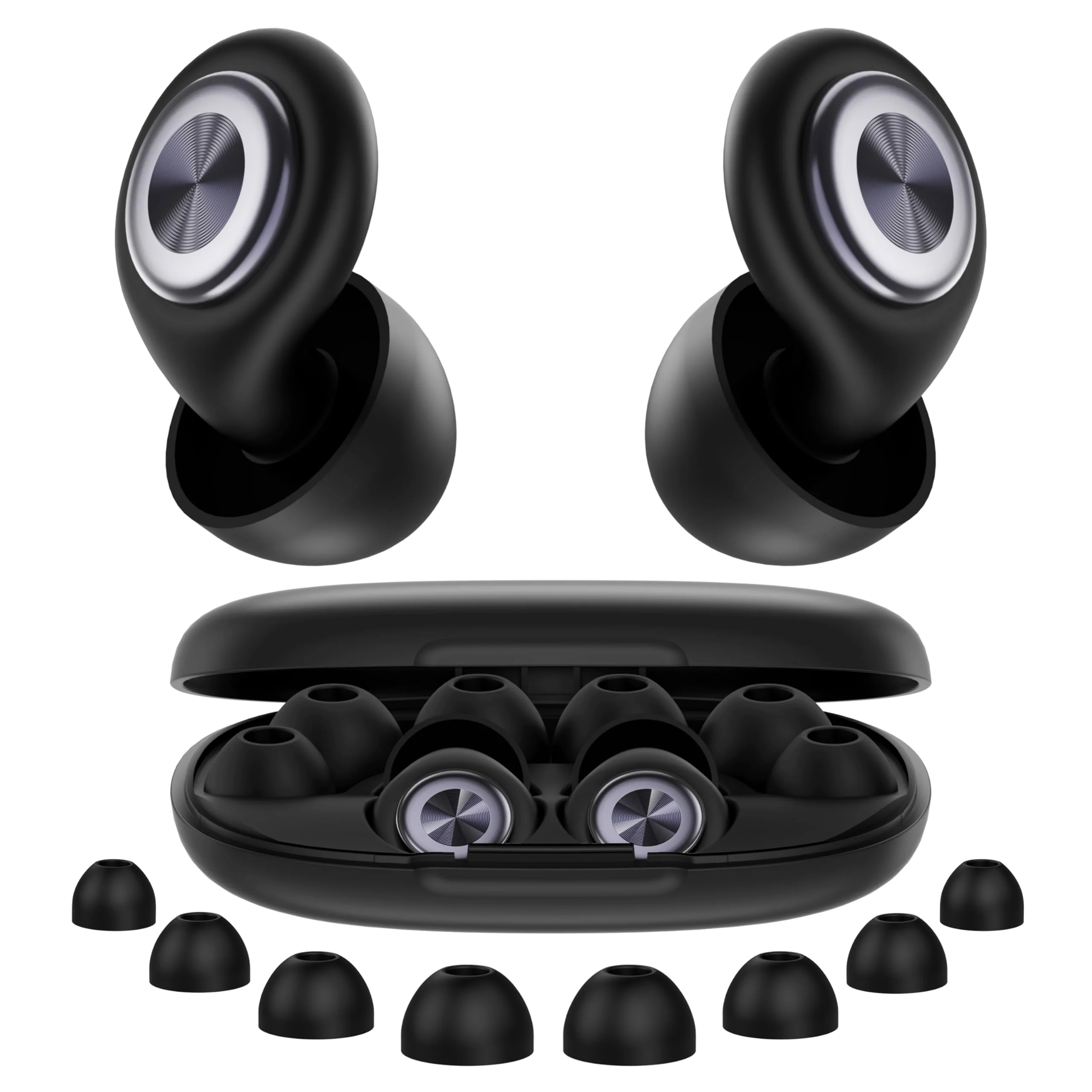 Ohrstöpsel zum Schlafen 45dB Lärmschutz – Weiche Silikon Ohrstöpsel für Seitenschläfer gegen Schnarchen, Wiederverwendbarer Gehörschutz mit 8 Paar Silikonaufsätzen, für Schlaf, Reise &amp; Konzert