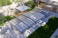 Poolüberdachung "Aqualina" aus Aluminium, ca. 10,99 x 5,26 x 1,05 m