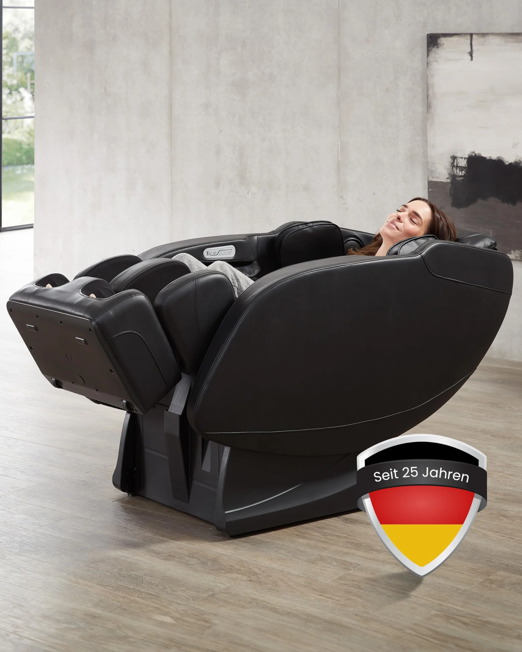 WELCON Prestige II 3D Massagesessel elektrisch Schwarz – Zero Gravity Relaxsessel mit Wärmefunktion, 6 Automatikprogrammen &amp; Ganzkörpermassage