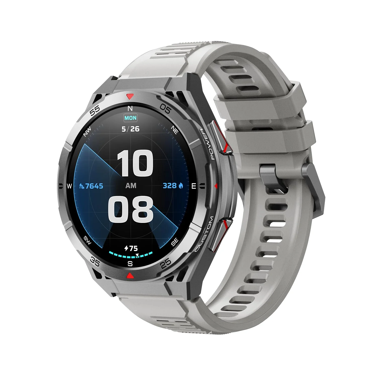 LEMFO GPS Smartwatch Herren Mit 560 mAh, 2 Armbänders/1.43'' Amoled Display/150+ Sportmodi/5ATM,Kompass/Barometerdruck/Höhenmesser Fitnessuhr Herren, 24/7 Herzfrequenz,SpO2 (Schwarz) (Silber)