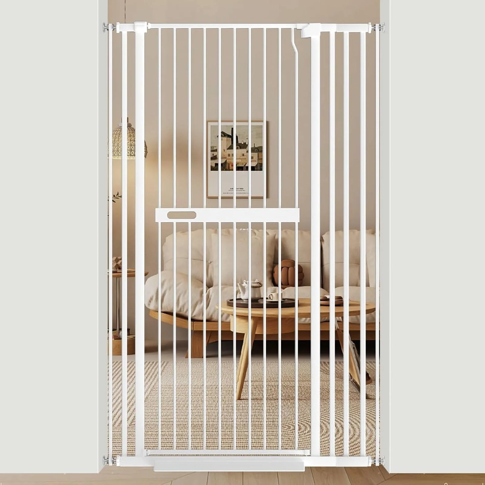 Xifamniy 155cm Treppenschutzgitter hoch Absperrgitter katze,Treppengitter ohne bohren kann schnell installiert werden
