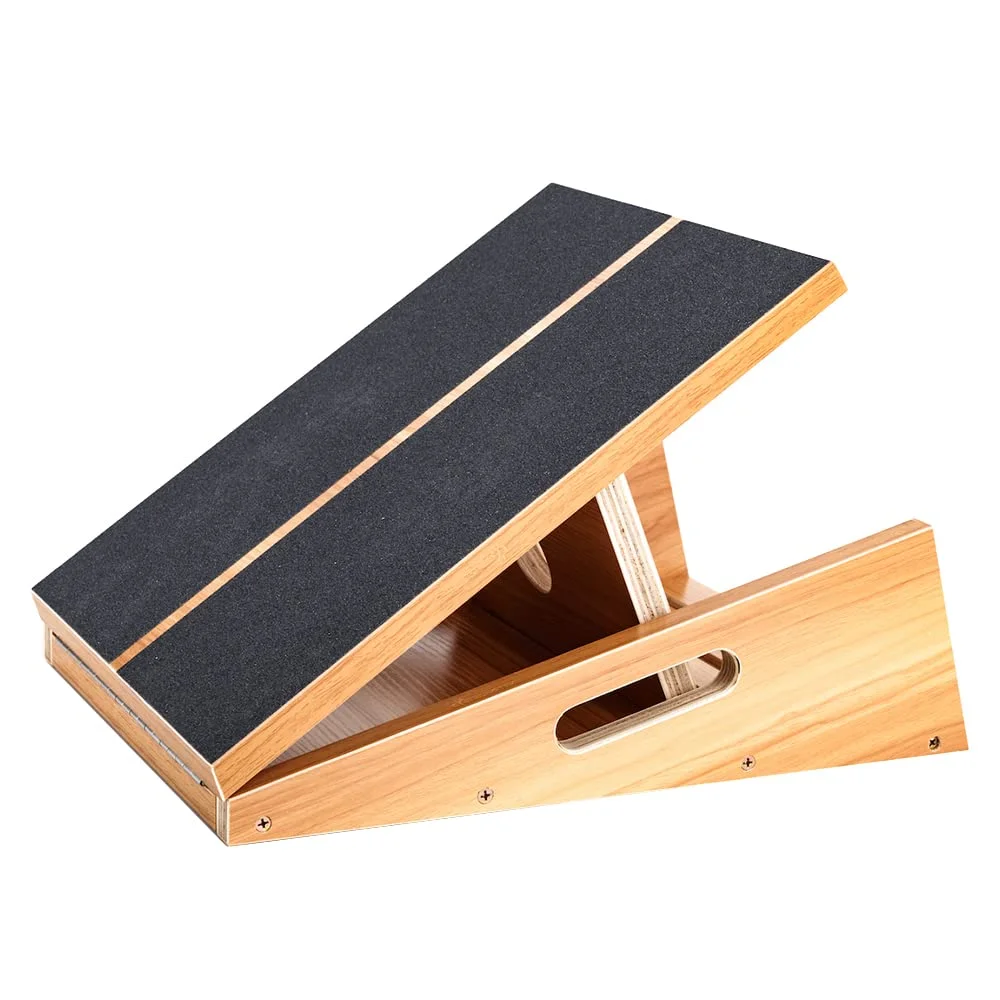 StrongTek Professionelles Slant Board Schrägbrett aus Holz, Verstellbarer und tragbarer Wadendehner, Trainingsgerät mit Tragegriff &amp; Antirutsch-Beschichtung