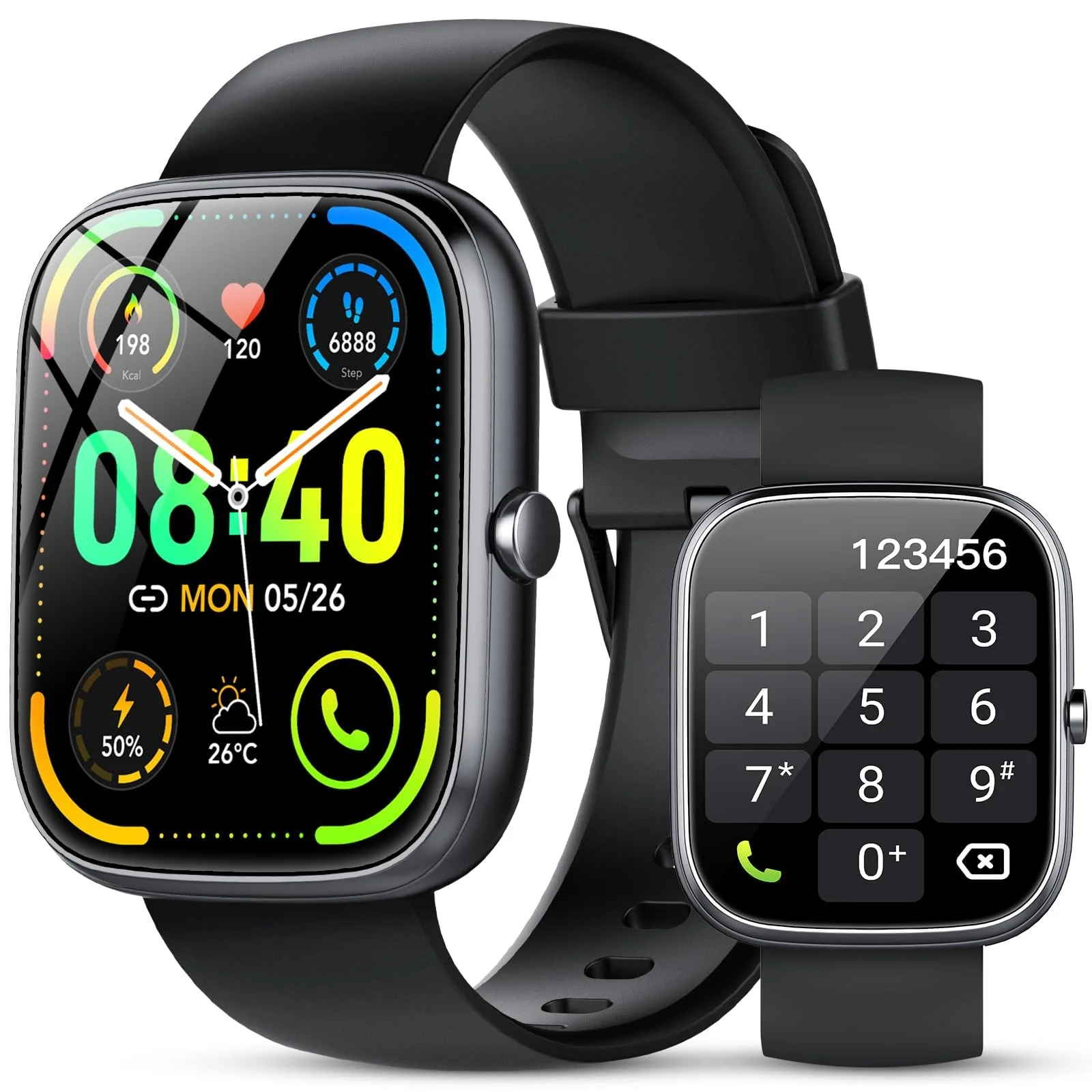 taopodo Smartwatch Herren Damen, 1,91" HD Touch Smart Watch mit Telefonfunktion, 115+Sportmodi Sportuhr, IP68 Fitness Tracker mit Herzfrequenz SpO2 Schlafmonitor Schrittzähler für Android iOS