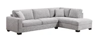 Ecksofa, ca. 308 x 207 x 91 cm - Hellgrau