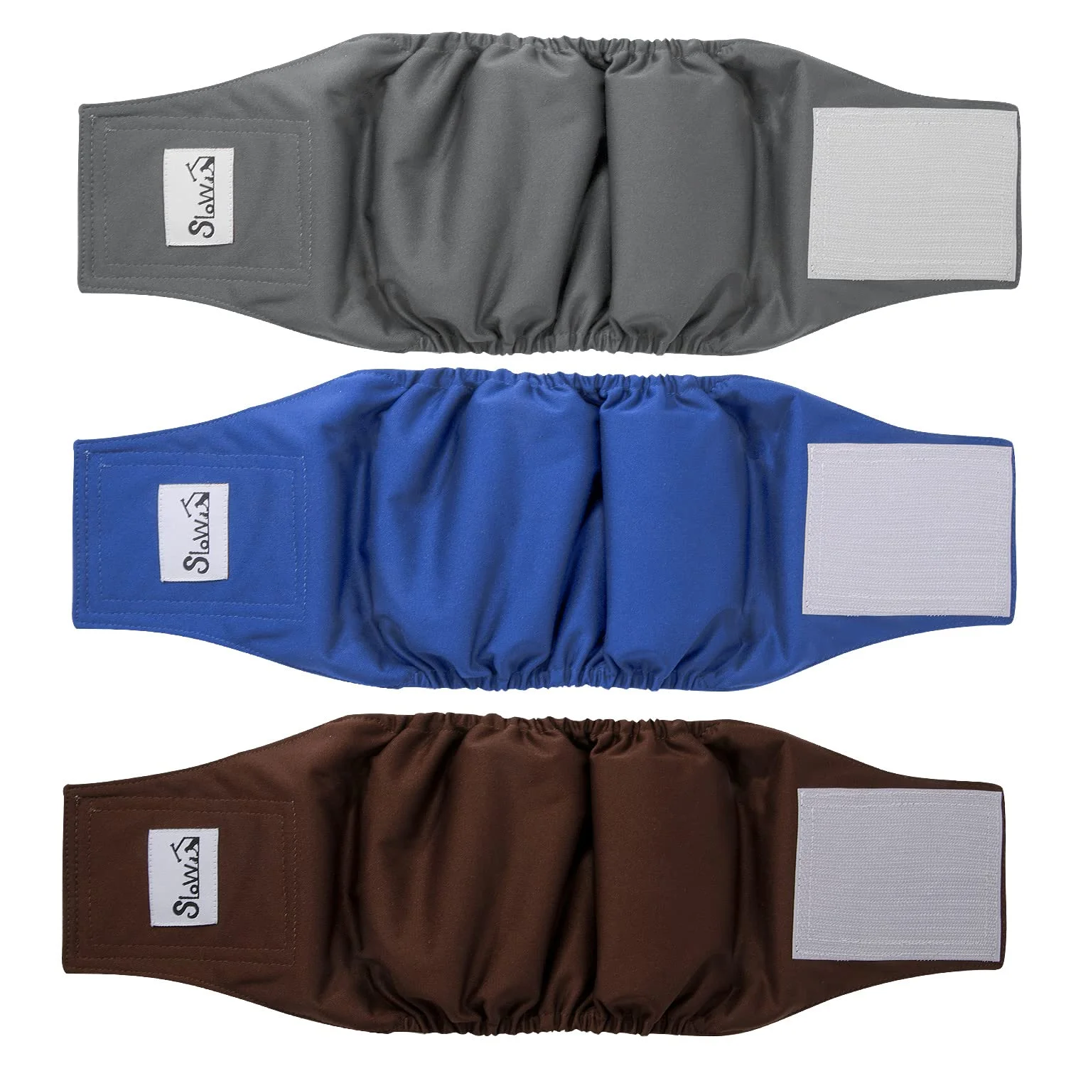 SlowTon Hundewindeln für Rüden, 3 Stück waschbare Wiederverwendbare Rüdenwindel Höschen für Hunde Läufigkeit und Inkontinenz, hoch saugfähige Rüdenbinde mit starkem und flexiblem Befestigungsmittel