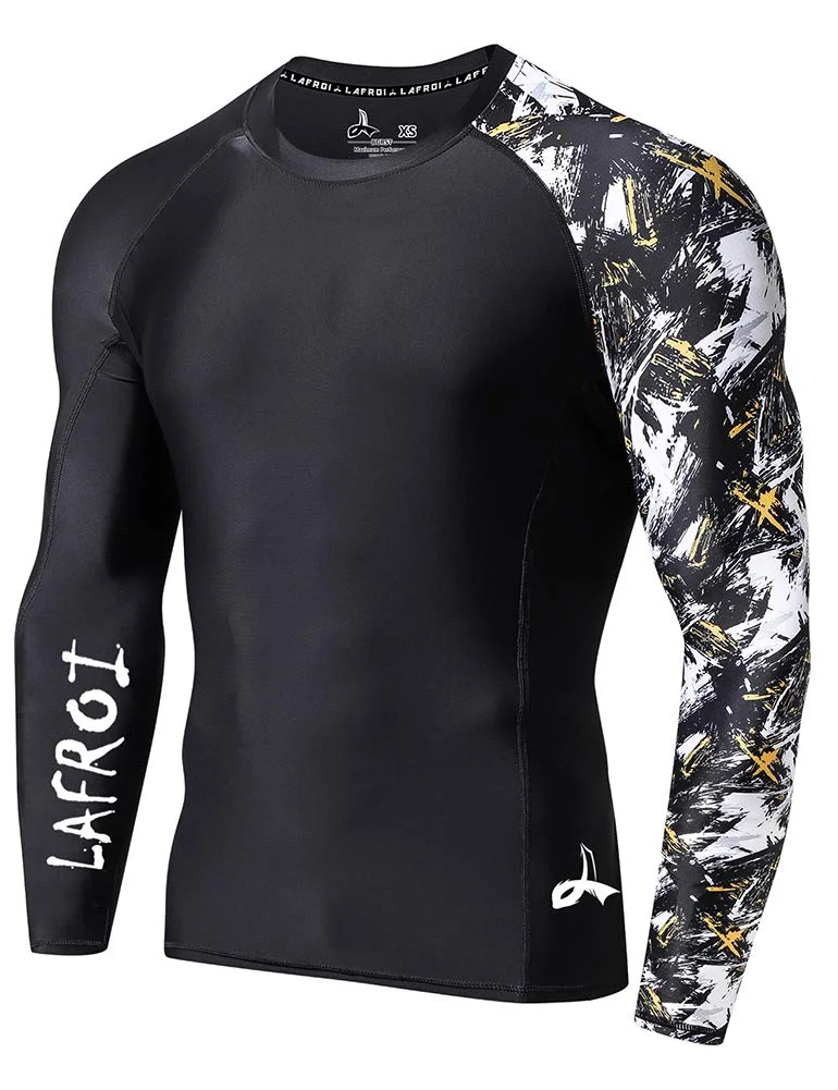 LAFROI Herren Langarm UPF 50+ Kompressionsshirt Rash Guard-CLYYB