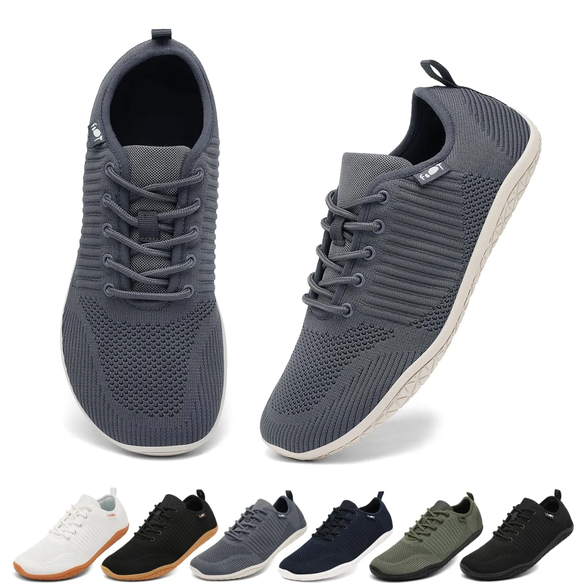 Geweo Barfuss Schuhe Damen Herren Barfußschuhe Laufschuhe Barfuß Sneaker Breite Zehenbox Zero-Drop Sohle Leicht Atmungsaktiv rutschfest Gr.37-47