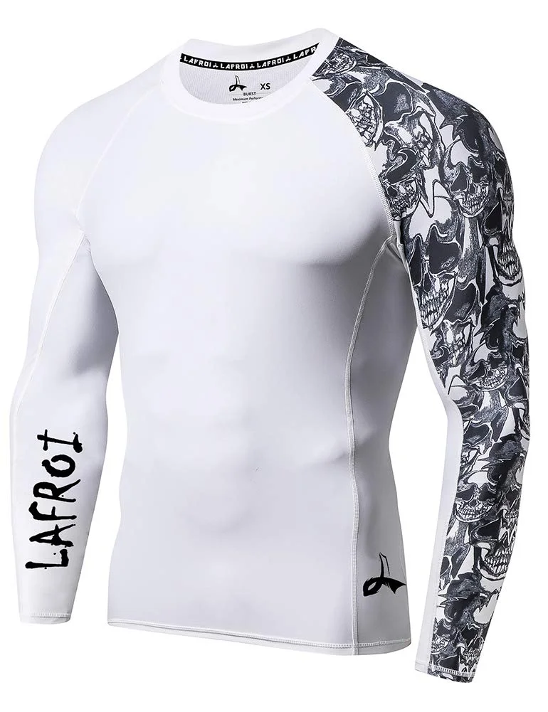 LAFROI Herren Langarm UPF 50+ Kompressionsshirt Rash Guard-CLYYB