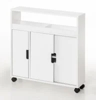 Rollschrank mit Schubladen und Ablage, ca. 70 x 20 x 71 cm - Weiß