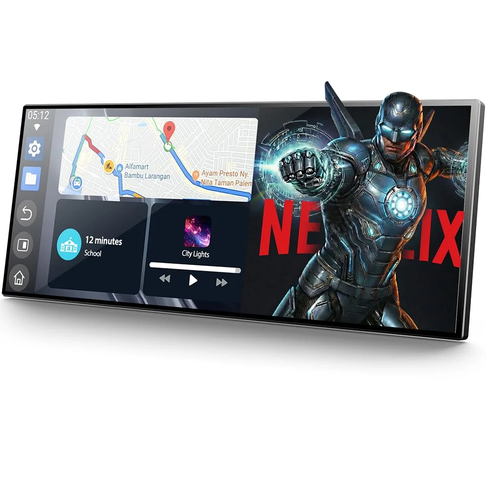 Volam Netflix & YouTube/TikTok Carplay Display 10.25 Zoll mit 1080P Rückfahrkamera, 1920×720P Touch Screen, 2.4G/5G WLAN, Bluetooth für iOS 7+ und Android 11+
