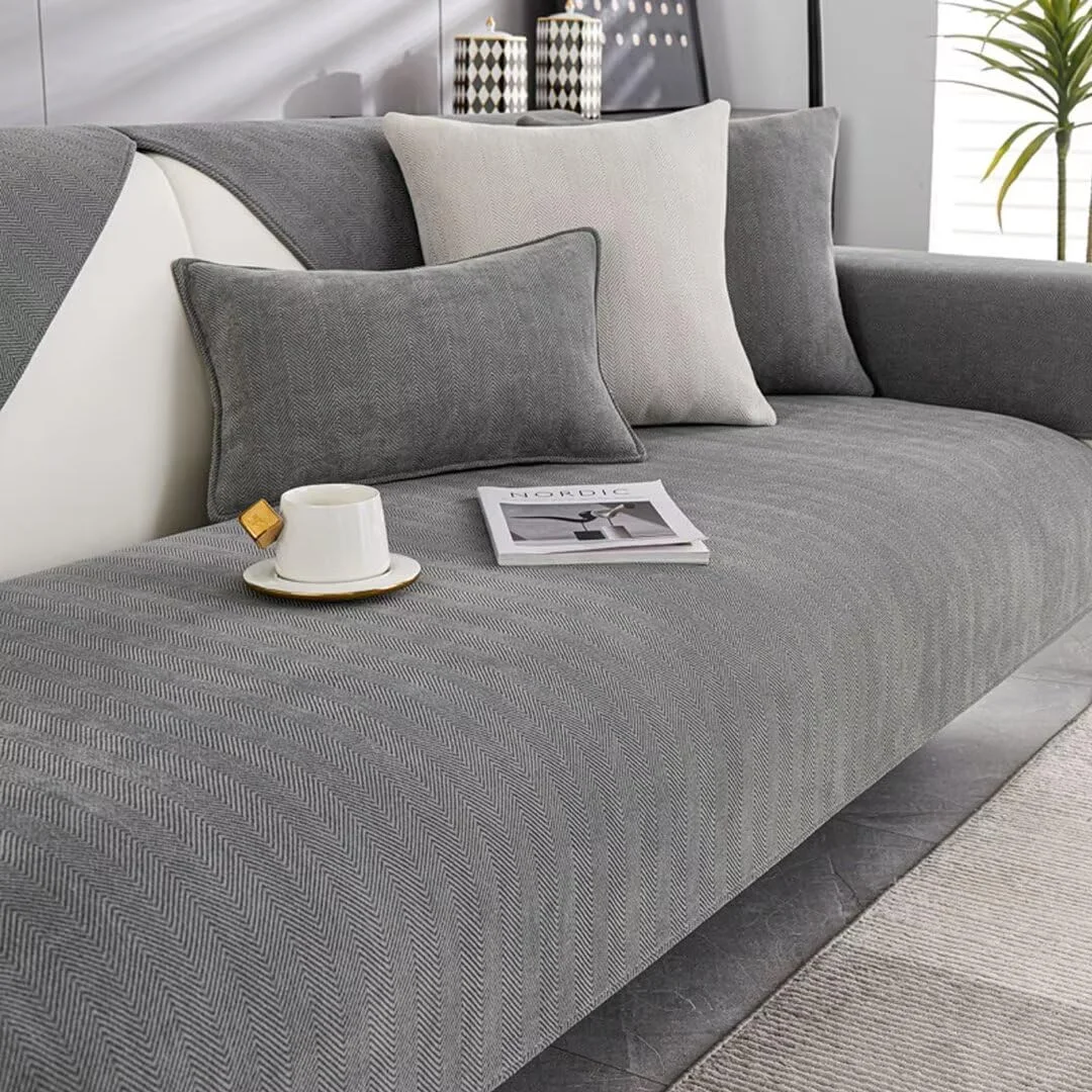 BohrenCL Sofa Überzug, Chenille Sofabezug, Sofa Überwurf, Sofadecke rutschfest, Sofa überwurfdecke, Sofaschutz Katze Hund, Sofa Schutzdecke, Sofadecken Für Sitzfläche, Couchbezug, SOFE Cover