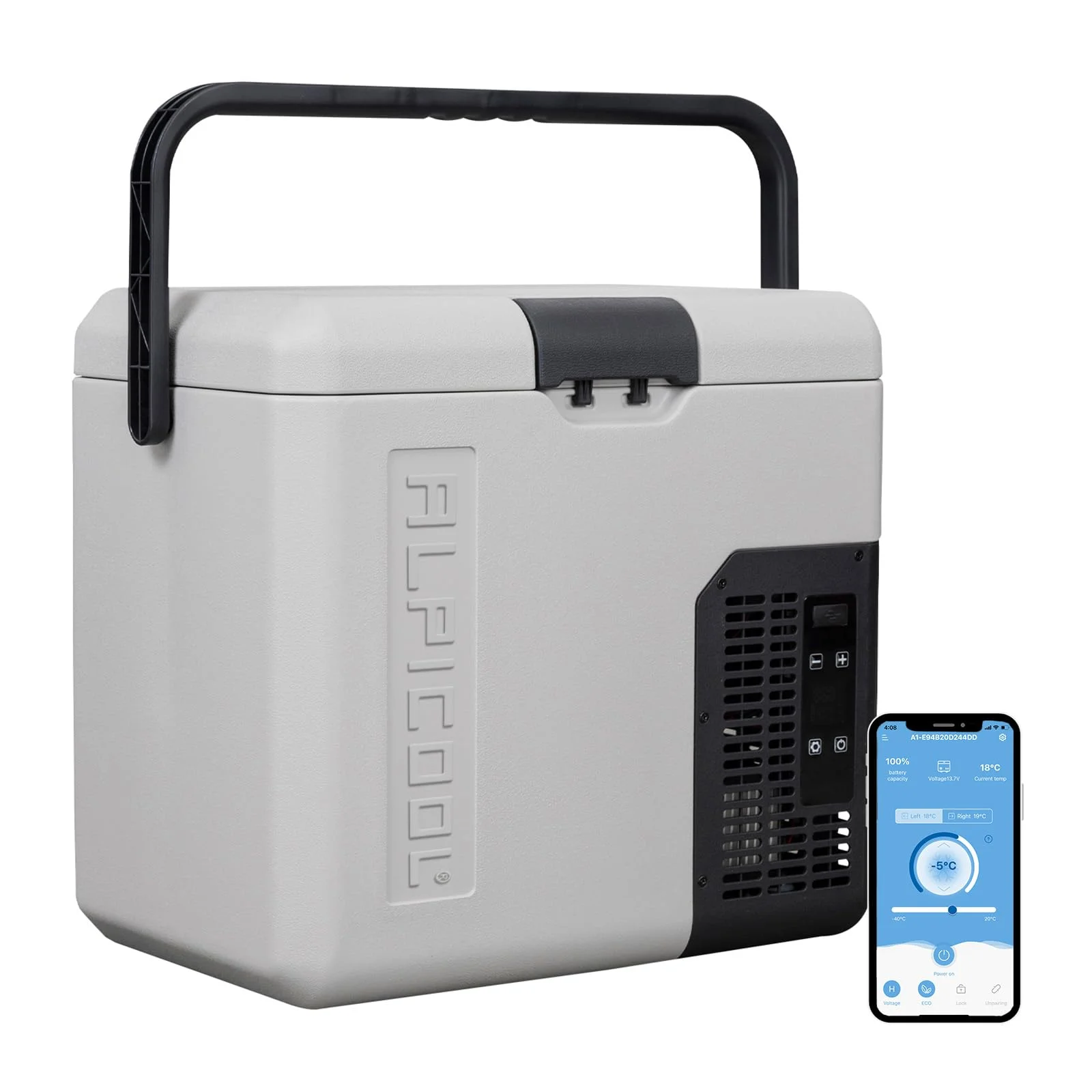 Alpicool P18 18L Kompressor Kühlbox 12v Mini Kühlschrank Elektrische Camping-Gefrierbox Klein Tragbare für Auto, Lkw, Boot, RV mit USB Anschluss,-20℃-20℃, Wiederaufladbar(Batterie nicht enthalten)