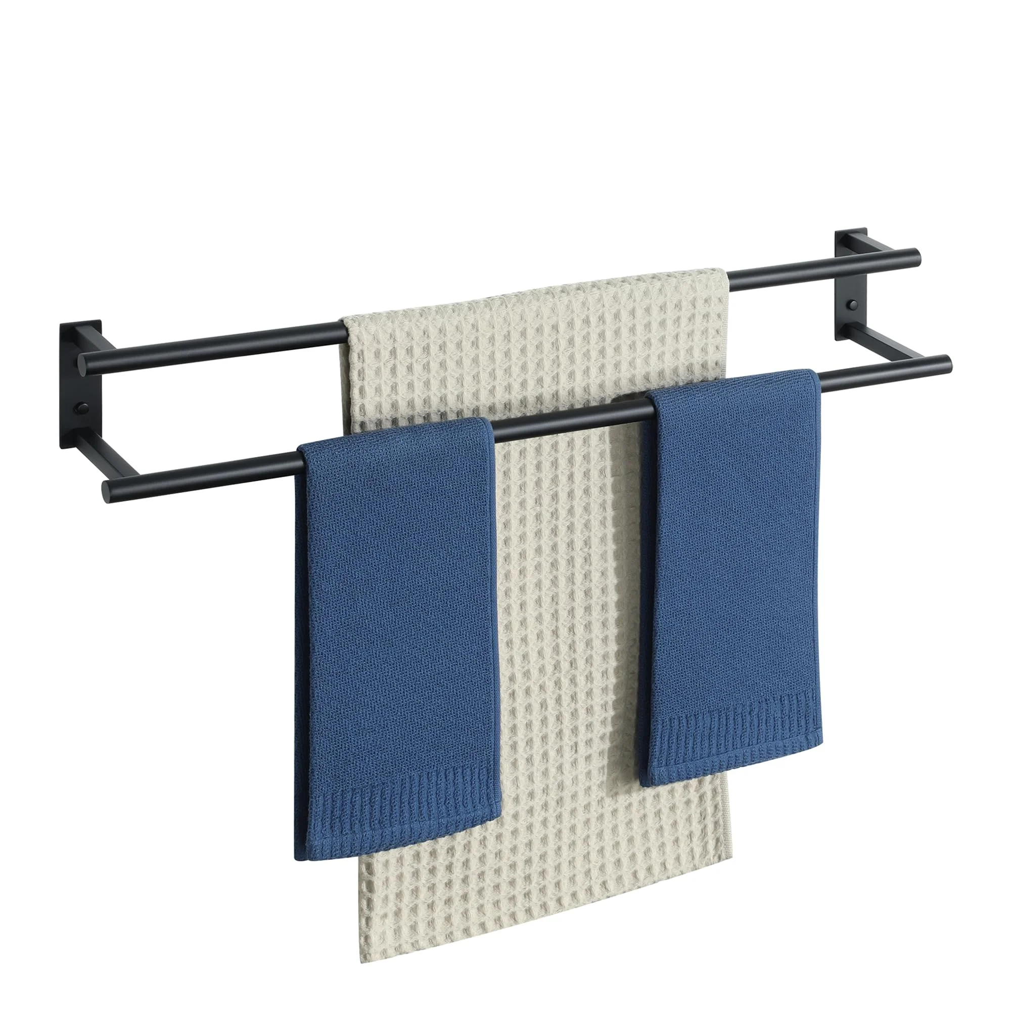 Mooche 80CM Handtuchhalter Wand, SUS304 Edelstahl Doppelter Gästehandtuchhalter,Handtuchhalter Schwarz Rostfrei und Langlebig, Handtuchständer Küche für Bad und Schlafzimmer
