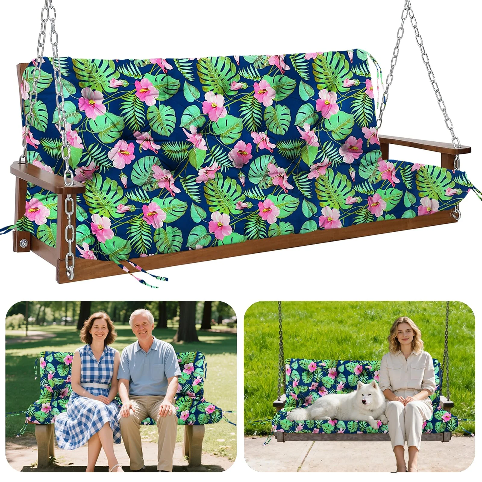 GPCHZM Hollywoodschaukel Auflage 180cm Wasserdicht Gartenbank Auflage Verdickt(12.5cm) Mit Rückenlehne Schaukelbank Auflage für Hollywoodschaukel Sitzbank Gartenbank Terrasse Hinterhof Rasen Veranda