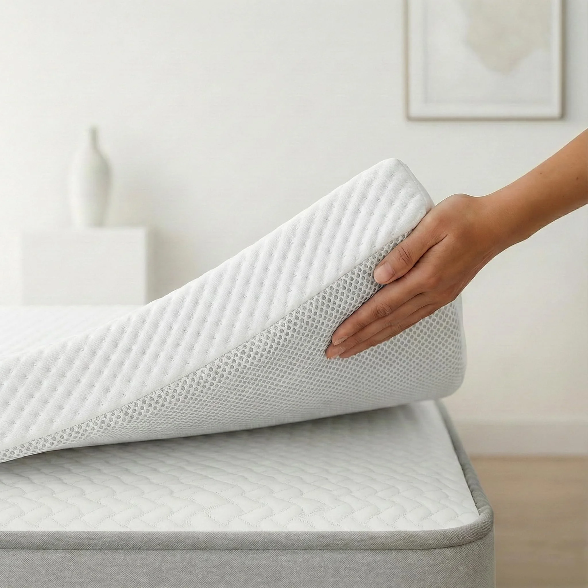 Matratzen Topper 120x190 cm | Höhe 8CM H2&H3 | Abnehmbarer und waschbarer Überzug | Linderung von Muskelverspannungen | Wendebar | Matratzenauflage 100% viskoelastisch | Matratzentopper 120x190