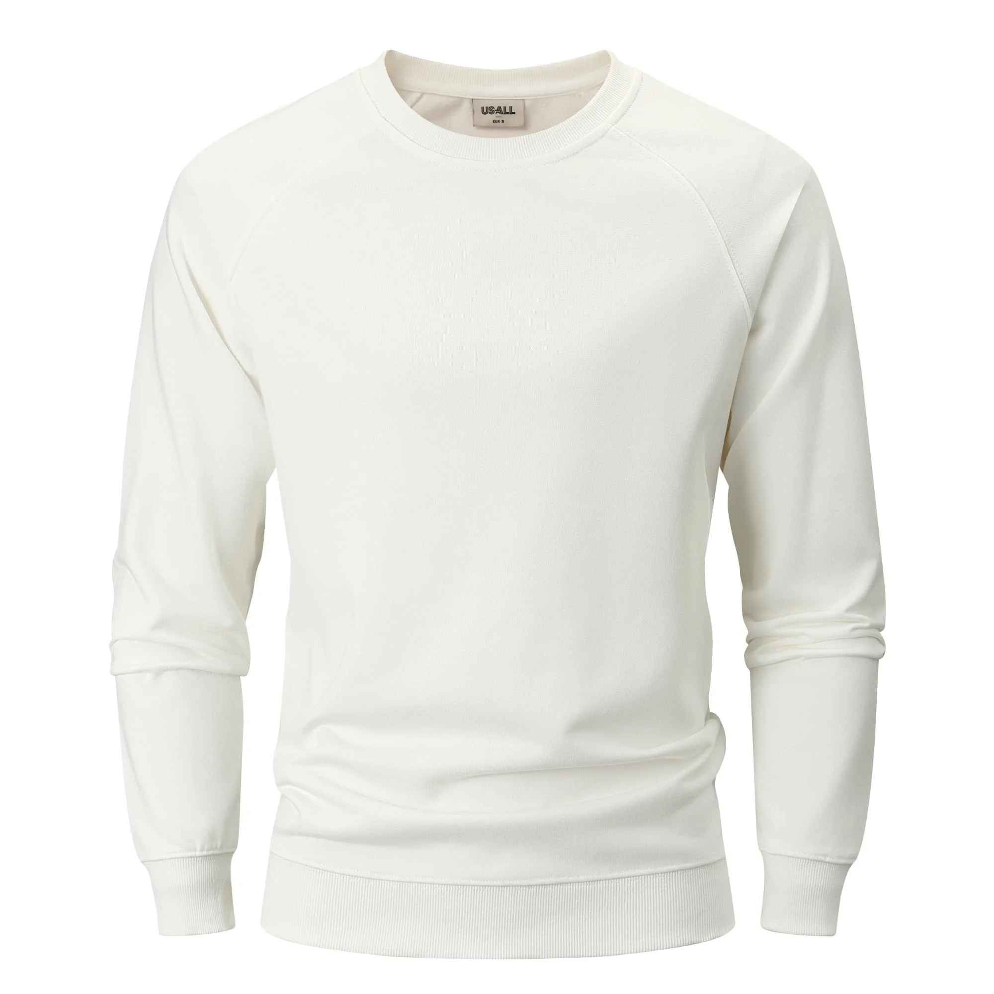 USALL Sweatshirts für Herren Baumwolle Rundhals Hoodie Pullovers Männer Kapuzenpullover Langarm Casual Sweatshirt