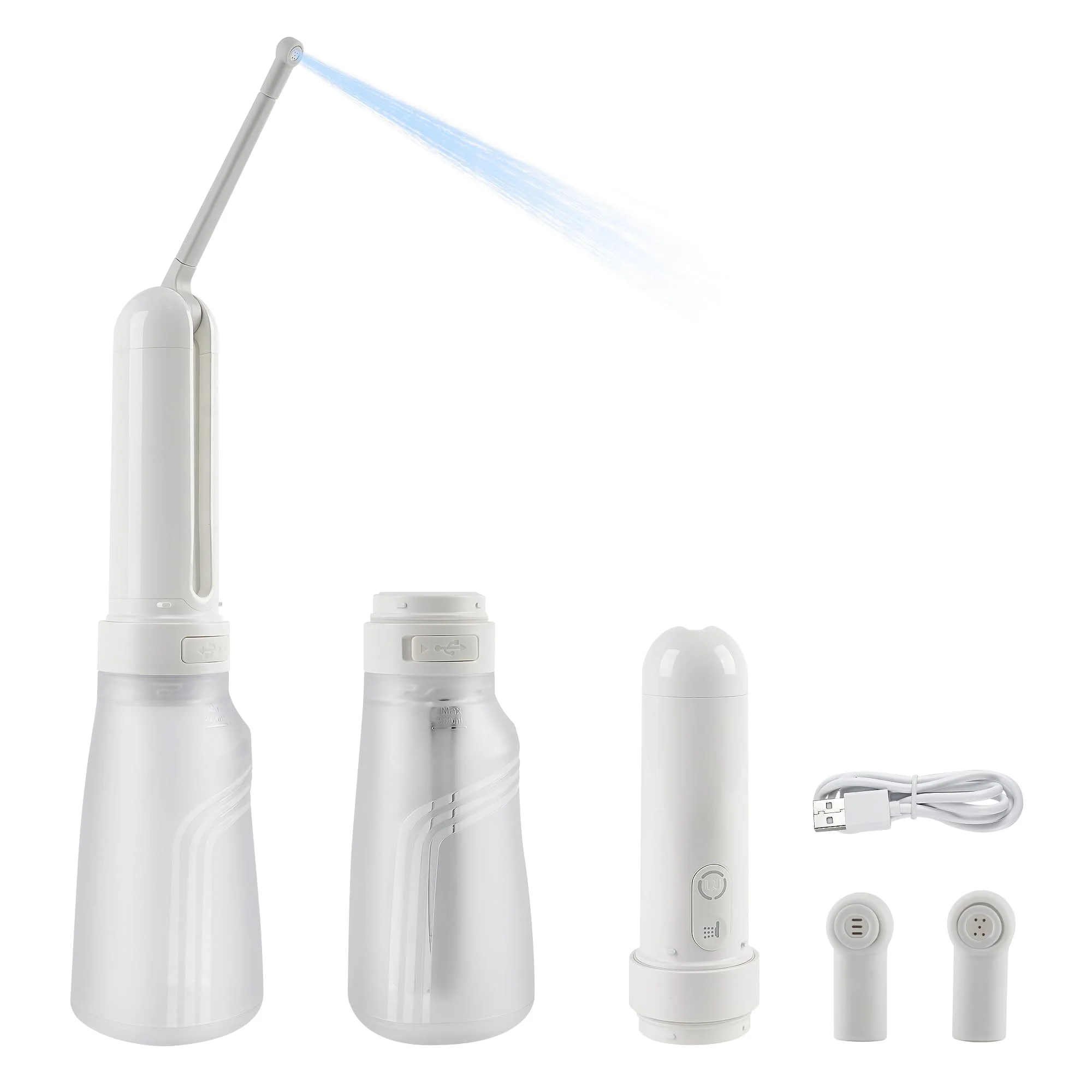Omlite Tragbares elektrisches Reisebidet 400 ml – Handheld mit 3 automatischen Reinigungsmodi & 180°-Düse – Wasserdichte Intimdusche & Po-Dusche für Damen, Herren, Camping & unterwegs