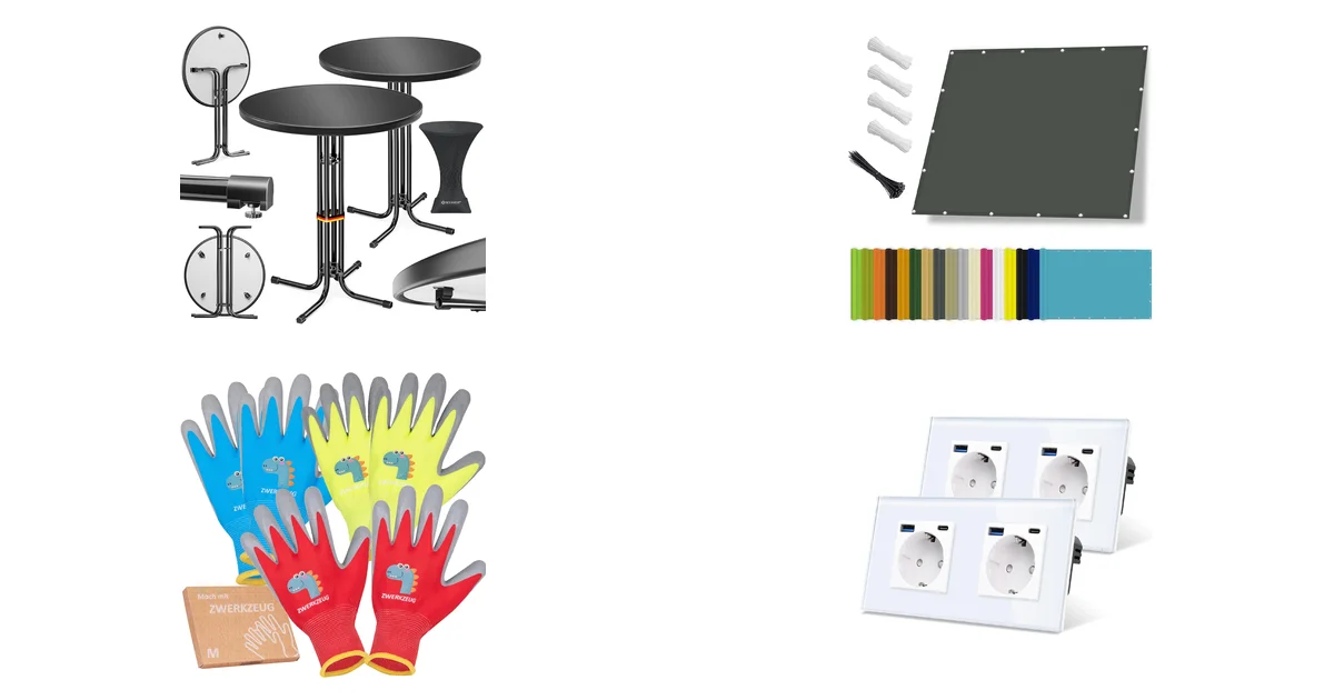 Neue Garten & Outdoor Deals am 02.05.2026: KESSER Stehtisch 2er Set Ø70cm, 2x2m Sonnensegel