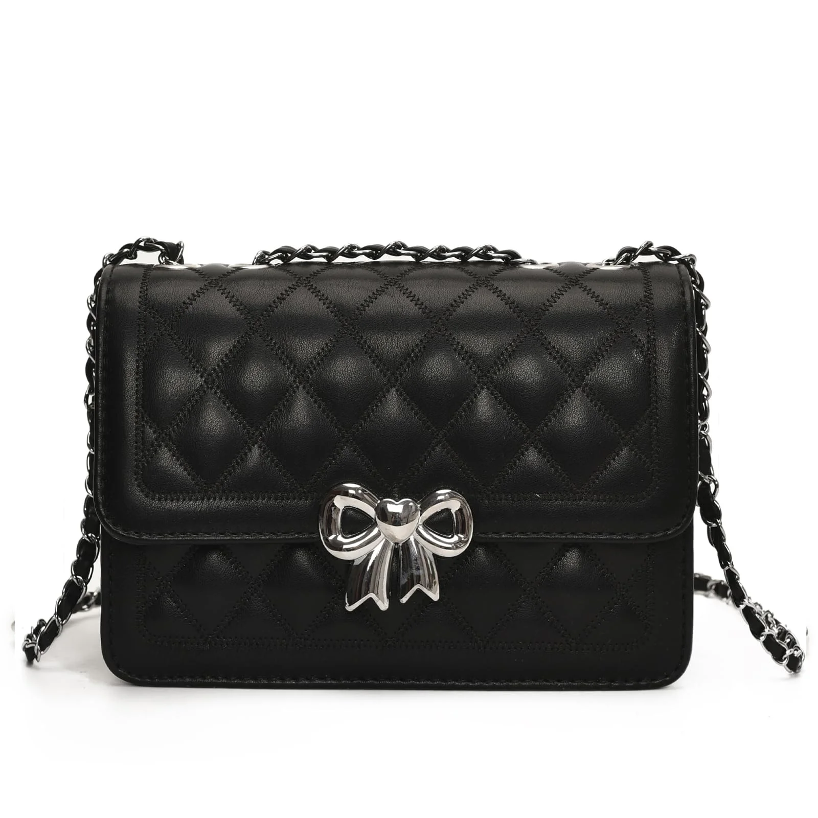Travistar Damen Umhängetasche Kleine - Kette Schulterriemen Crossbody Bag - Lingge Tasche Schultertasche Abendtasche Citytasche Leder Feste Multifunktionstasche