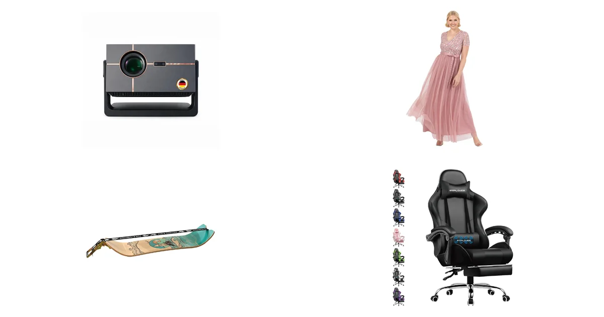 Neu heute: Smart Beamer 4K Heimkino Autofokus, Trapezkorrektur + Maya Deluxe Maxi Dress