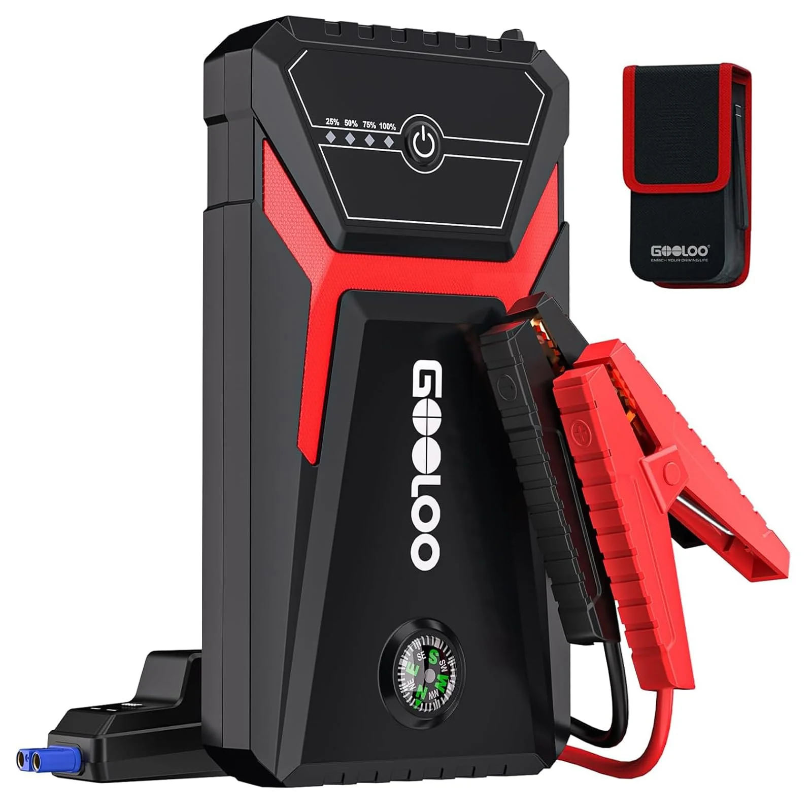 GOOLOO GE1500 Starthilfe Powerbank, 1500A Spitze Starthilfe,Supersafe 12V Auto Batterie Booster,Tragbare Auto Starthilfe mid Intelligentes Starthilfekabel,Geeignet für 6.0L Benzin und 4.0L Diesel