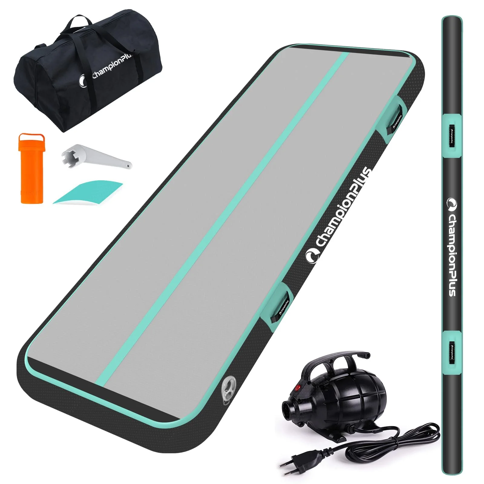 ChampionPlus Aufblasbare Air Matte Track Tumbling Matte 3m/4m/5m Gymnastikmatte Turnmatte mit elektrischer Luftpumpe, Yogamatte, Camping Trainingsmatte, Fitness Yoga Sportmatte