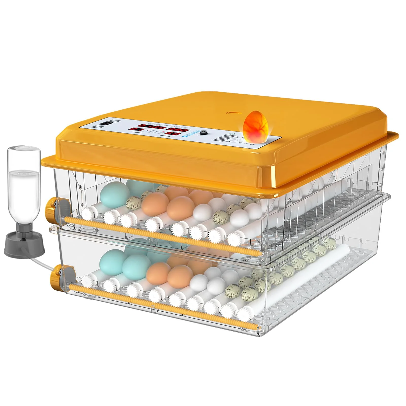 Chalixion Brutautomat Vollautomatisch von 120 Eiern, Brutmaschine mit automatischer Eierwende und Feuchtigkeitsüberwachung, Temperaturkontrolle, 5 automatische Brutmodi und Brutdaueraufzeichnung