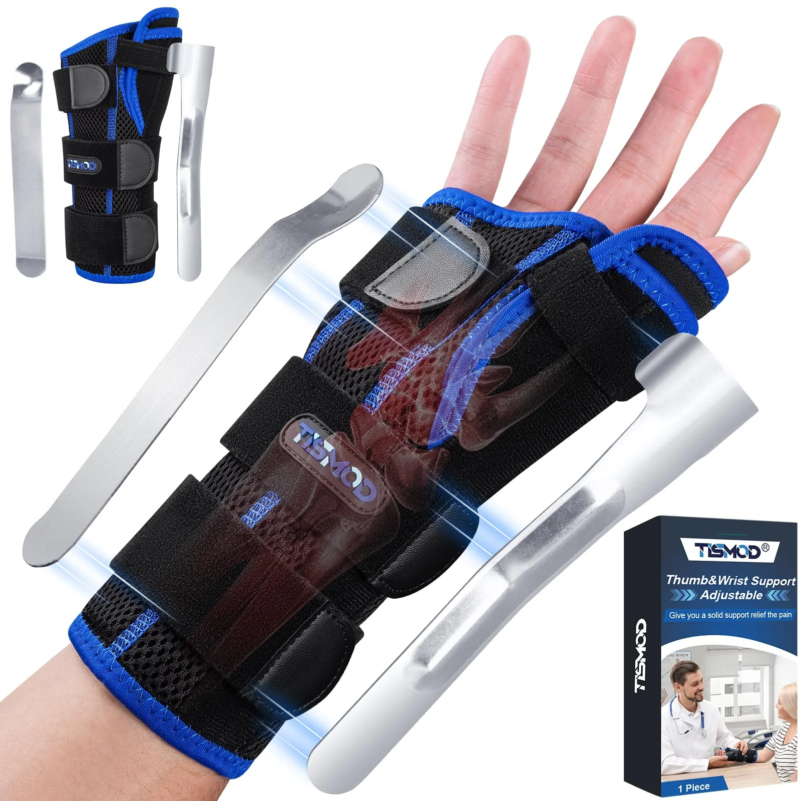 TISMOD Handgelenkstütze mit Daumen Schiene,Handgelenk Bandagen,Links Rechts Bandage Handgelenk für Sehnenscheidenentzündung,Karpaltunnel Arthritis,Verstauchungen, Nachtschlaf Handgelenkbandage