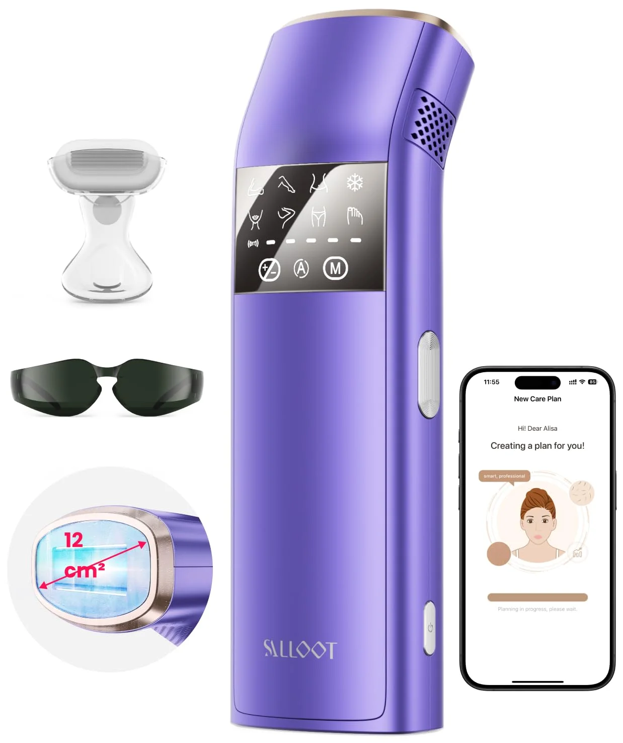 Haarentfernung Laser mit Saphir-Eis-Kühlung Technologie, Schmerzfreie IPL Geräte Haarentfernung Damen, Herren, für Gesich, Bikini, Körper, Beine, Achseln