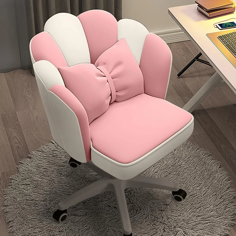 HDHNBA Vanity Sessel Velvet Petal Schreibtischstuhl - Moderner Polstersessel mit Rückenlehne und Steppung, höhenverstellbarer Computer-Arbeitsstuhl für Schlafzimmer und Wohnzimmer