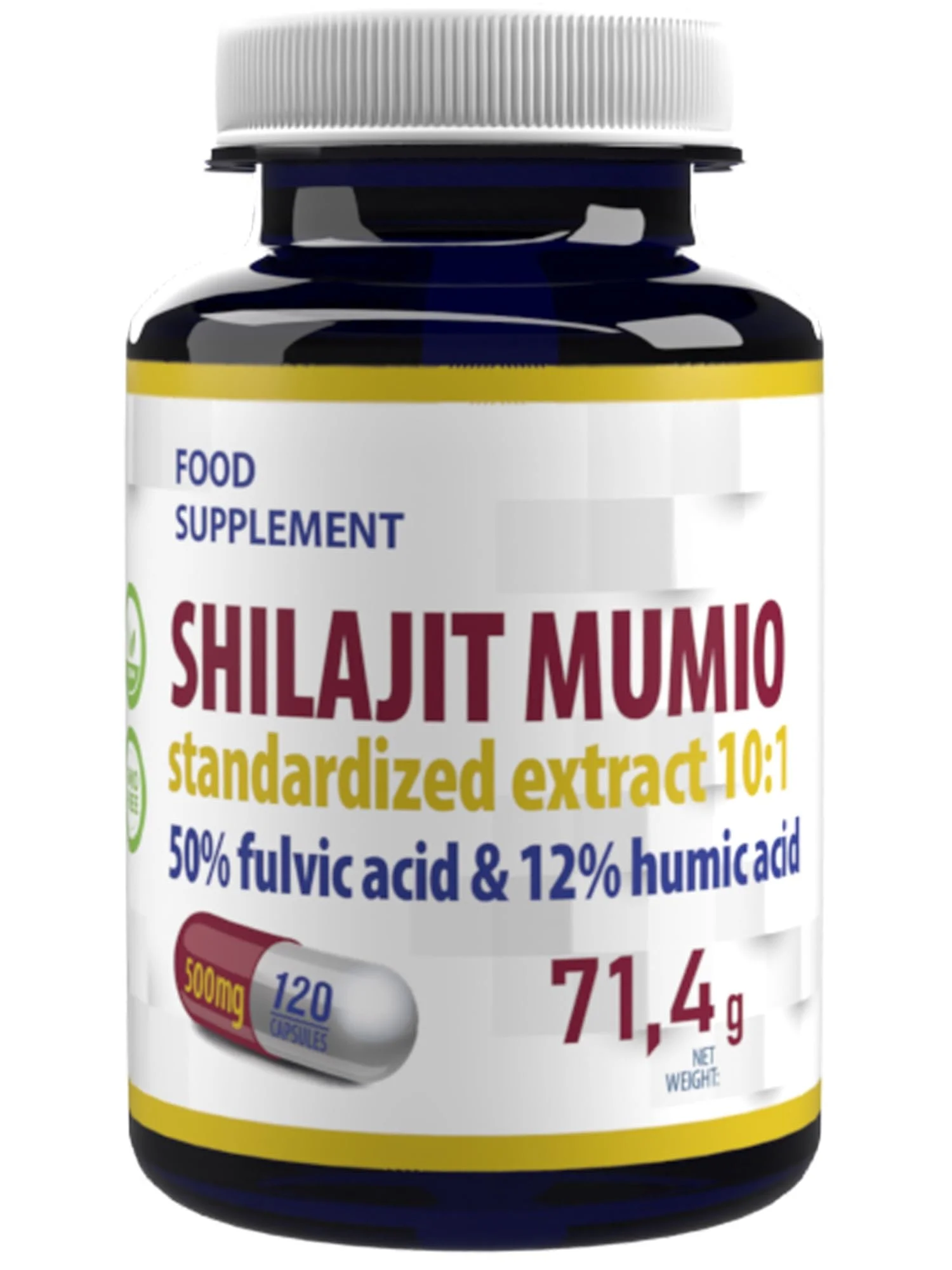 Hepatica Shilajit Mumio Extrakt 5000mg | 10:1 Extrakt (500mg) | 120 vegane Kapseln | Hochfeste Energie, Ausdauer & Vitalität Unterstützung | Drittanbieter Labor getestet