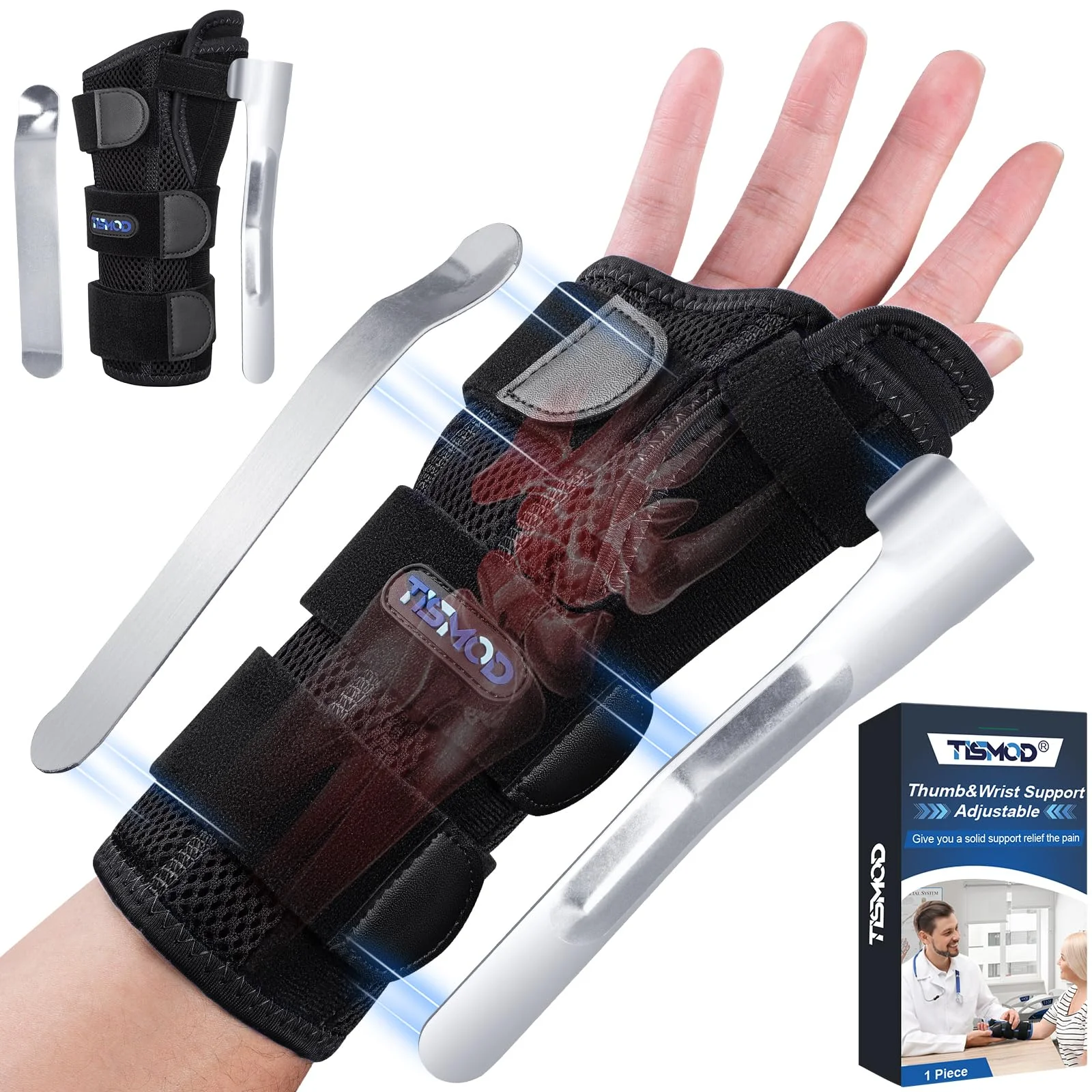 TISMOD Handgelenk Bandagen,Handgelenkstütze mit Daumen Schiene,Links Rechts Bandage Handgelenk für Sehnenscheidenentzündung,Karpaltunnel Arthritis,Verstauchungen, Nachtschlaf Handgelenkbandage
