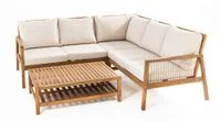 15tlg. Ecklounge-Set Melone aus Akazienholz
