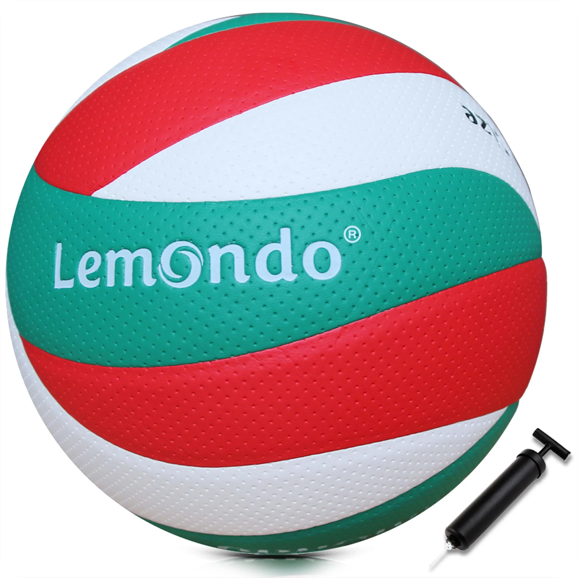 Lemondo Volleyball PU Weich Beachvolleyball Soft Wasserfest mit Pumpe Indoor Outdoor Wasserball Ball für Spiel Training Strand Bälle(mit Pumpe)