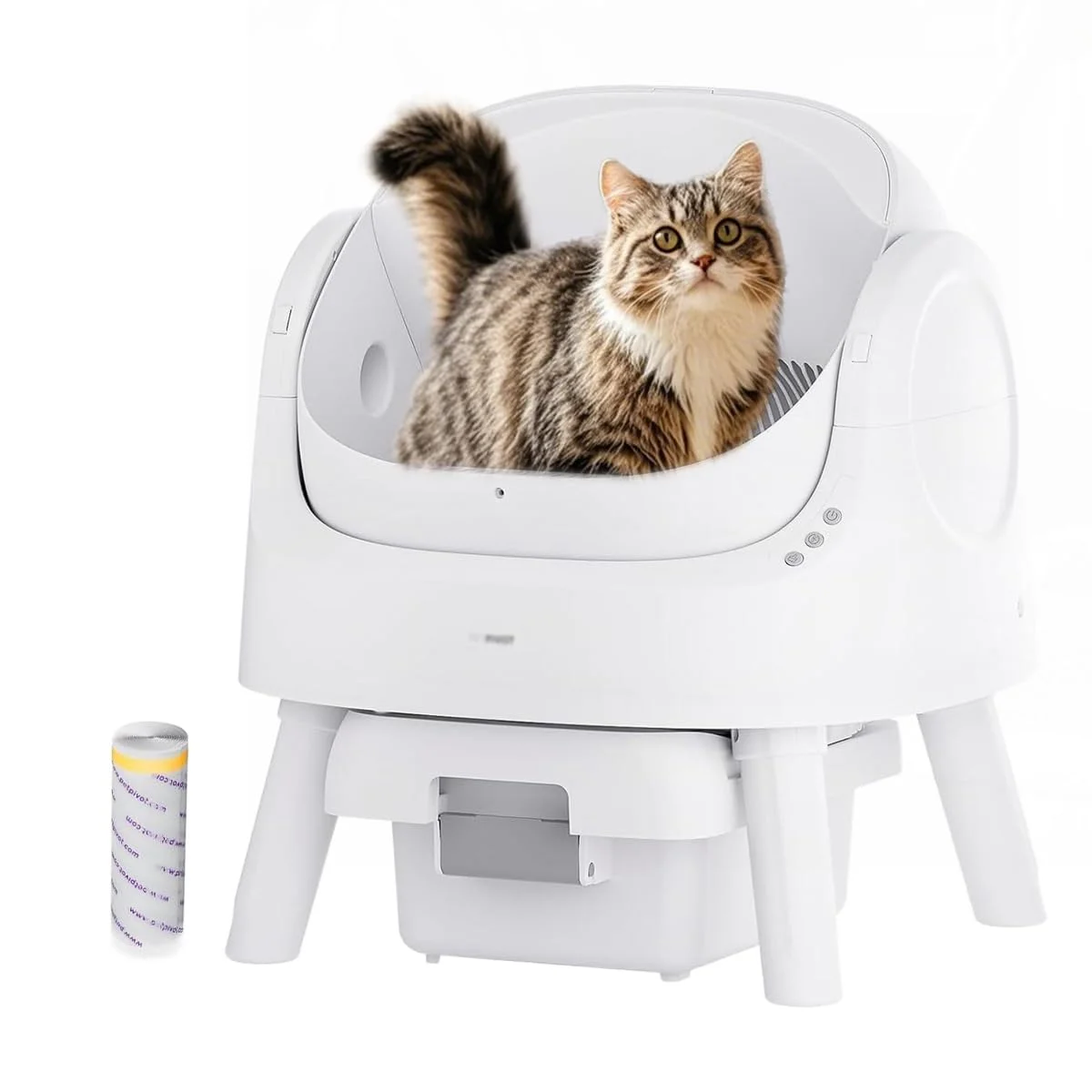 PetPivot Selbstreinigende Katzentoilette mit Offenem Design, Automatische und Manuelle Modi, Sofortige Reinigung und Einfaches Schaufeln, Ideal für Große Katzen, Geeignet für Mehrkatzenhaushalte