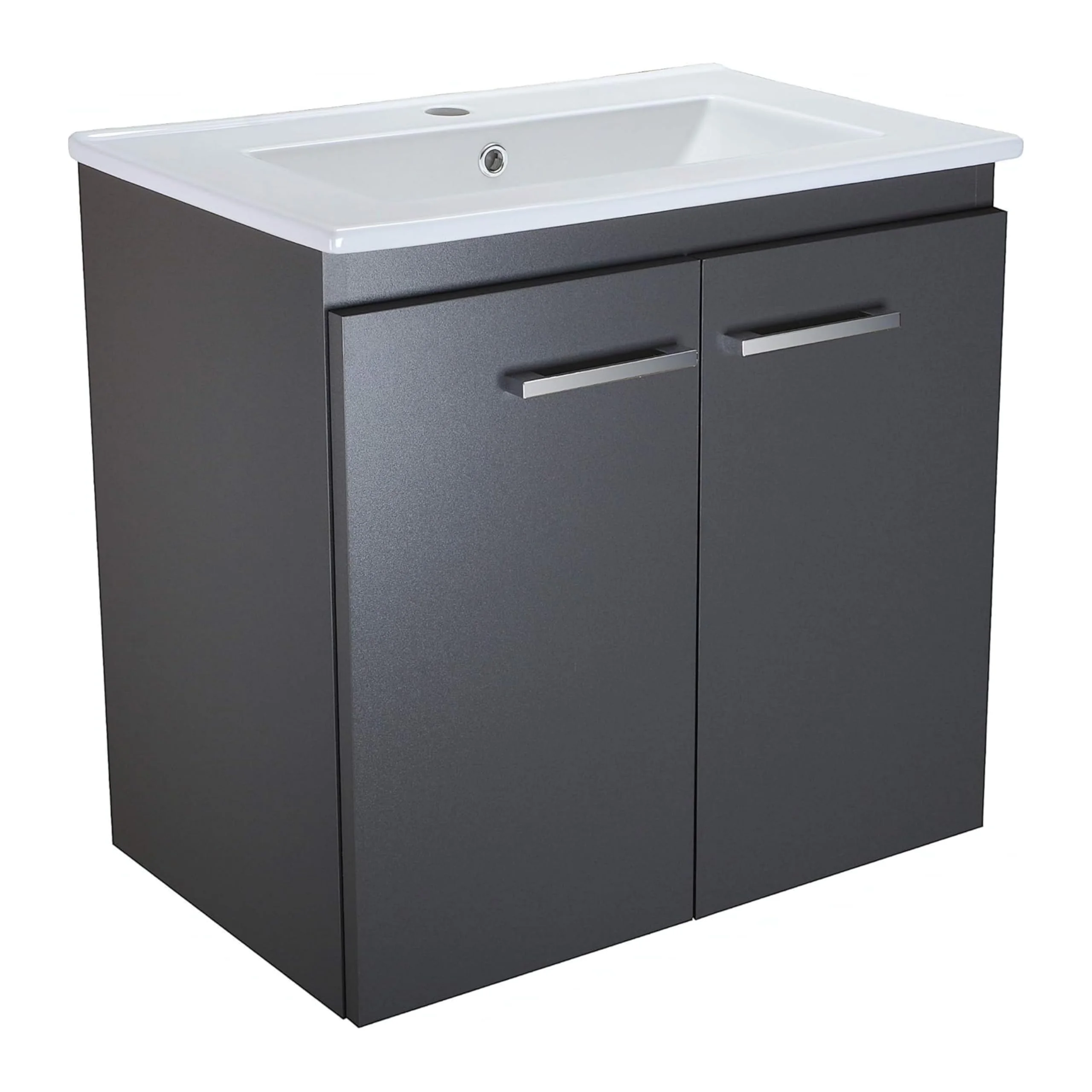 paplinskimoebel - Waschbecken mit Unterschrank 60 cm Breit Bilbao Sink, Waschtisch mit Unterschrank für Badezimmer, Bad Waschtischunterschrank, Waschbeckenunterschrank Grau
