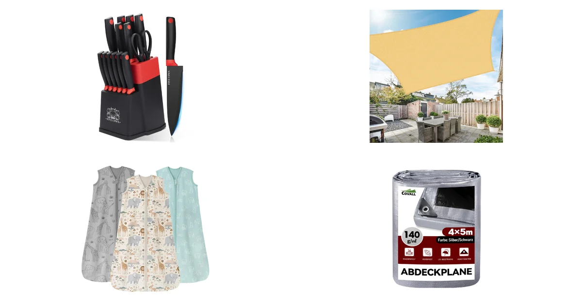 Top-Angebote am 04.05.2026: FIVE COWS Messerblock Set 14-teilig und Duerer Sonnensegel