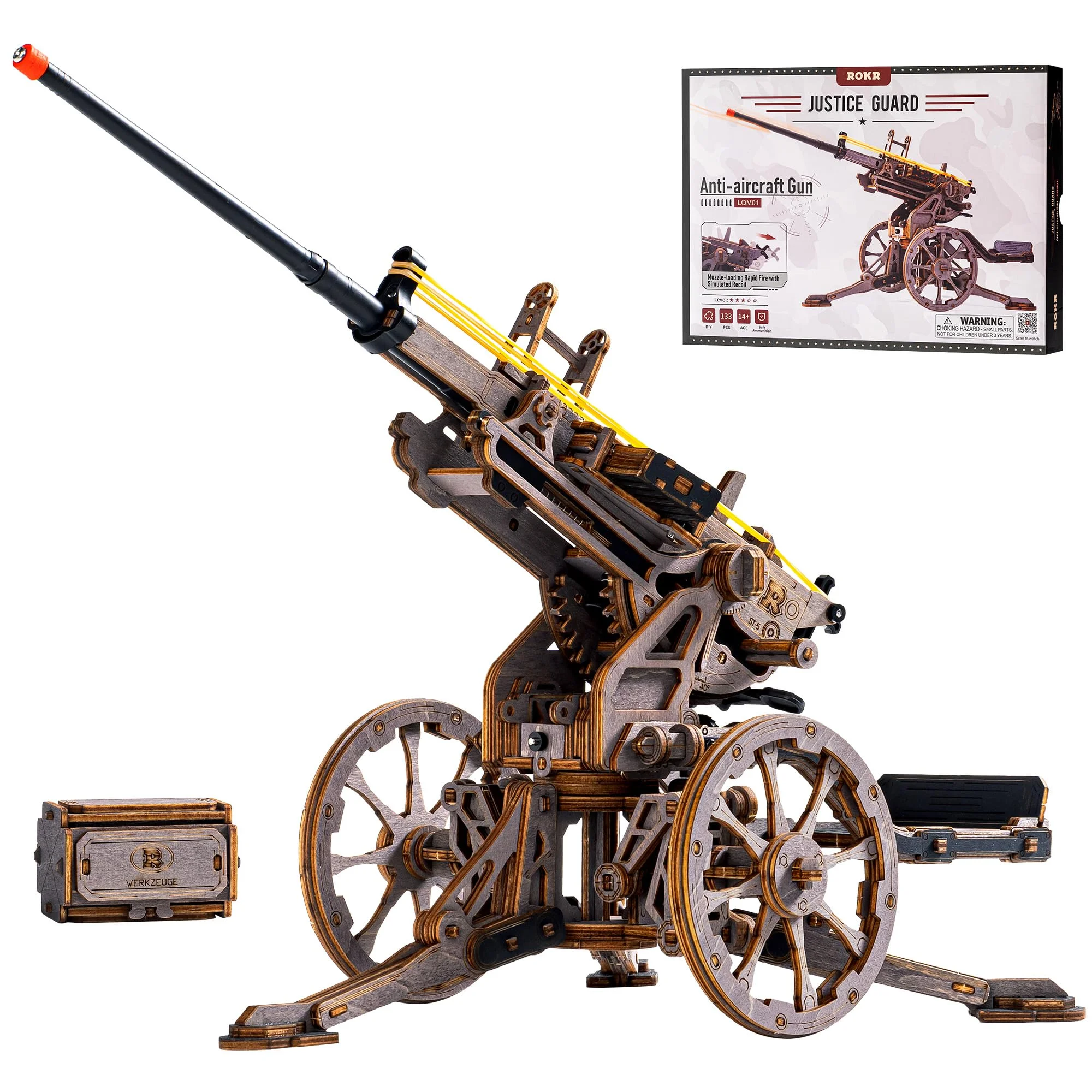 ROKR 3D-Puzzle-Modellbausätze aus Holz für Erwachsene und Kinder – 3D-Puzzle-ROKR Modelle ST-5 Dynamische mechanische Montage & Startmodell LQM01
