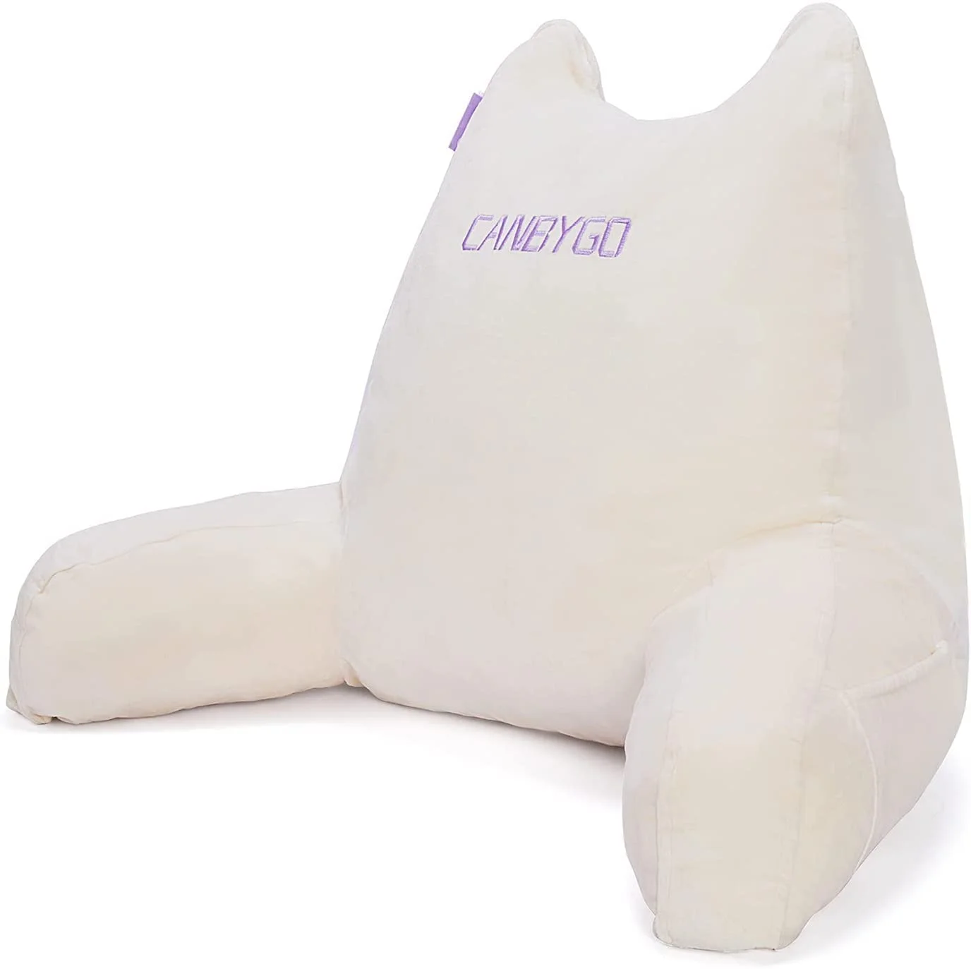 Wuke tree Lesekissen, Rückenkissen mit armlehnen, Memory Foam Sit Up Bettruhekissen Lesen & Arbeiten & Spielen,Waschbarer Bezug (Beige)