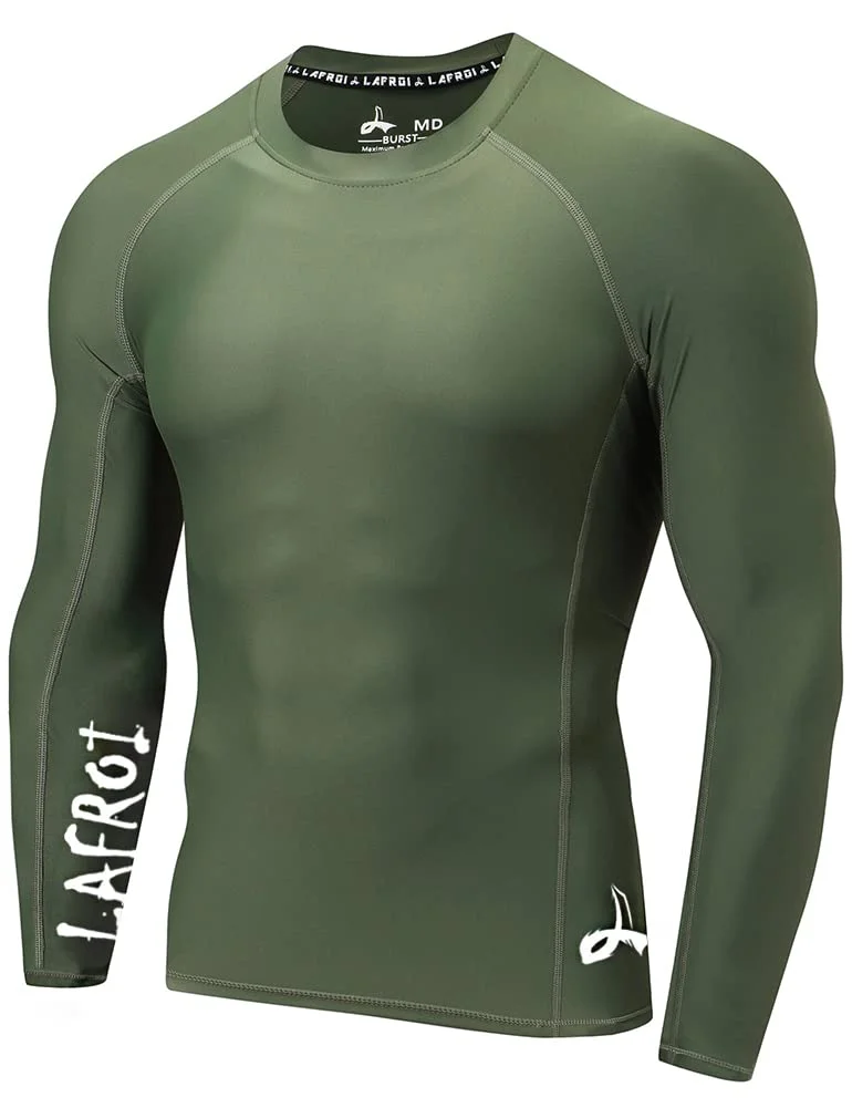 LAFROI Herren Langarm UPF 50+ Kompressionsshirt Rash Guard-CLYYB
