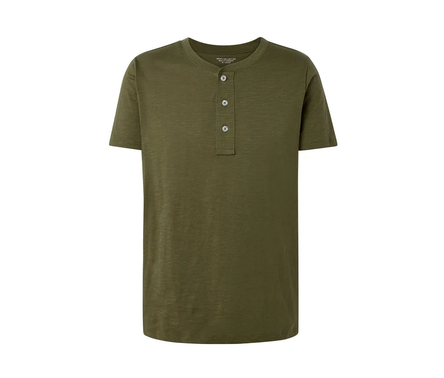 Kurzarm-Henley, khaki
