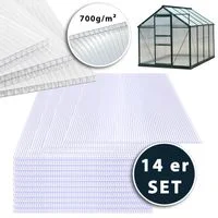 14er-Set Hohlkammerstegplatten- Polycarbonat, je ca. 118 x 58 cm