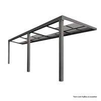 Terrassenüberdachung Veranda Slide-roof aus Aluminium, ca.3 x 3 m - Anthrazit