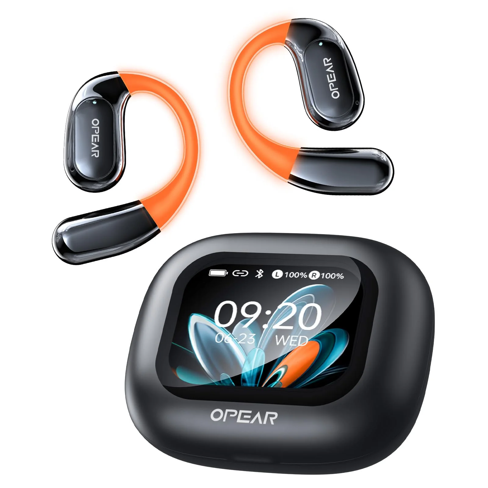 Relxhome NE27 AI Übersetzer Kopfhörer in Echtzeit, Übersetzungskopfhörer für 134 Sprachen mit LCD Touchscreen, Open Ear Sprachübersetzer Kopfhörer, Übersetzungs-Ohrhörer Kompatibel mit iOS & Android