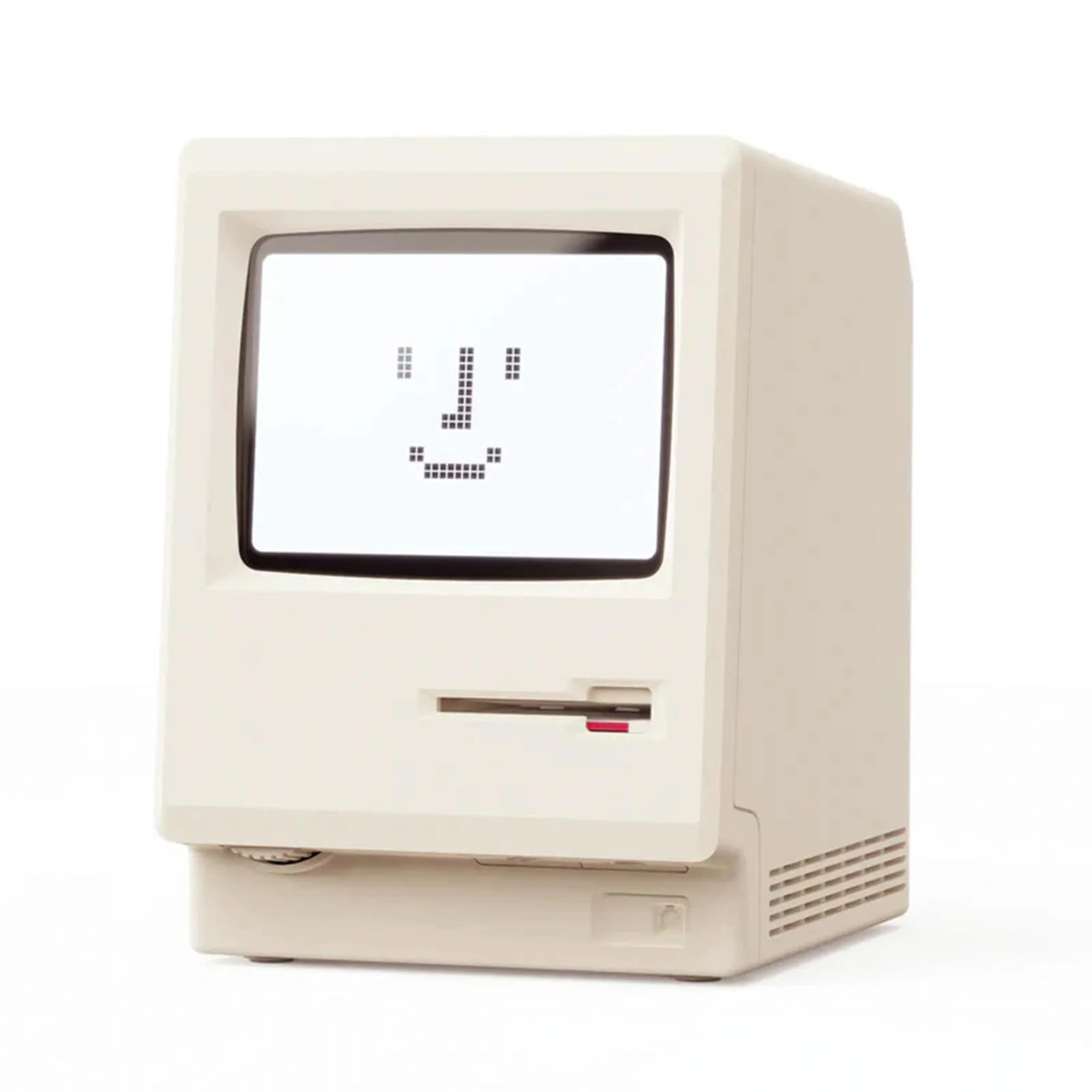 Maclock WB-8 Retro-Pixel-Wecker, elektronische Digitaluhr im Stil eines Computers aus den 80er Jahren von 1984 mit großem LCD-Display, USB-Tischuhr für das Schlafzimmer, mehrere Weckfunktionen, Kalend