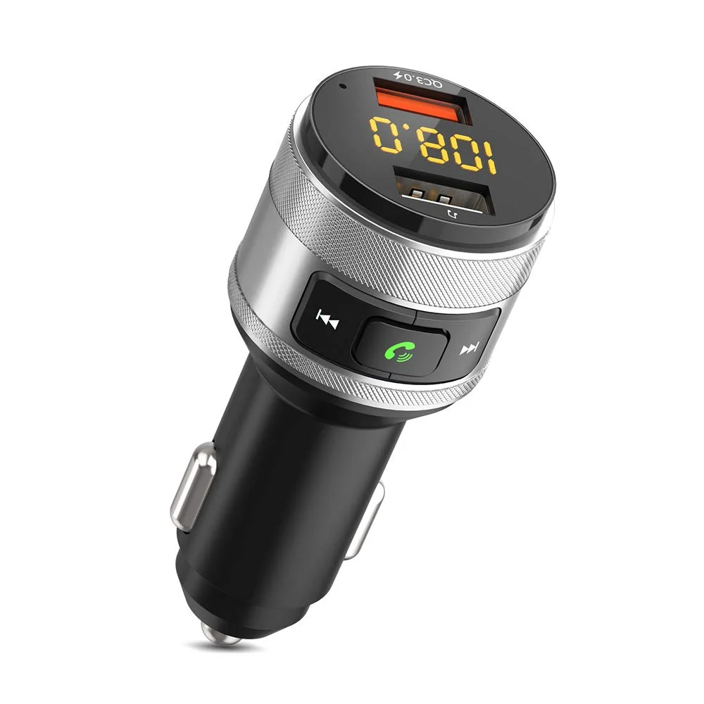 ZeaLife Bluetooth FM Transmitter für Auto QC3.0 Wireless Bluetooth Auto Radio Adapter, Musik Player FM Transmitter mit Freisprecheinrichtung und 2 USB Ladegerät, Unterstützt USB Stick