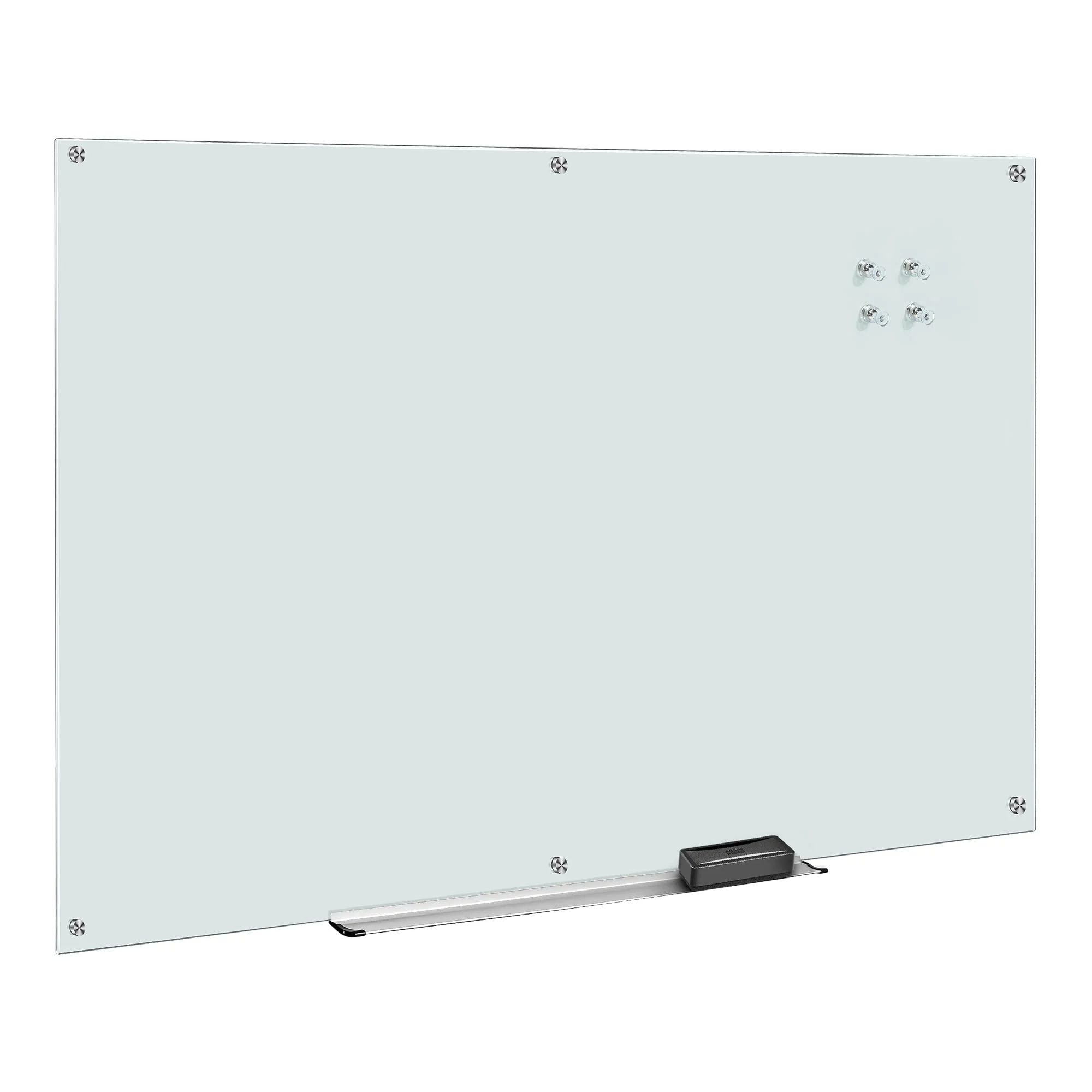 Amazon Basics Trocken abwischbares Whiteboard aus Glas, magnetisch, 183 x 122 cm, Weiß