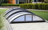 Poolüberdachung "Adèle" aus Aluminium, ca. 10,37 x 5,47 x 1,30 m