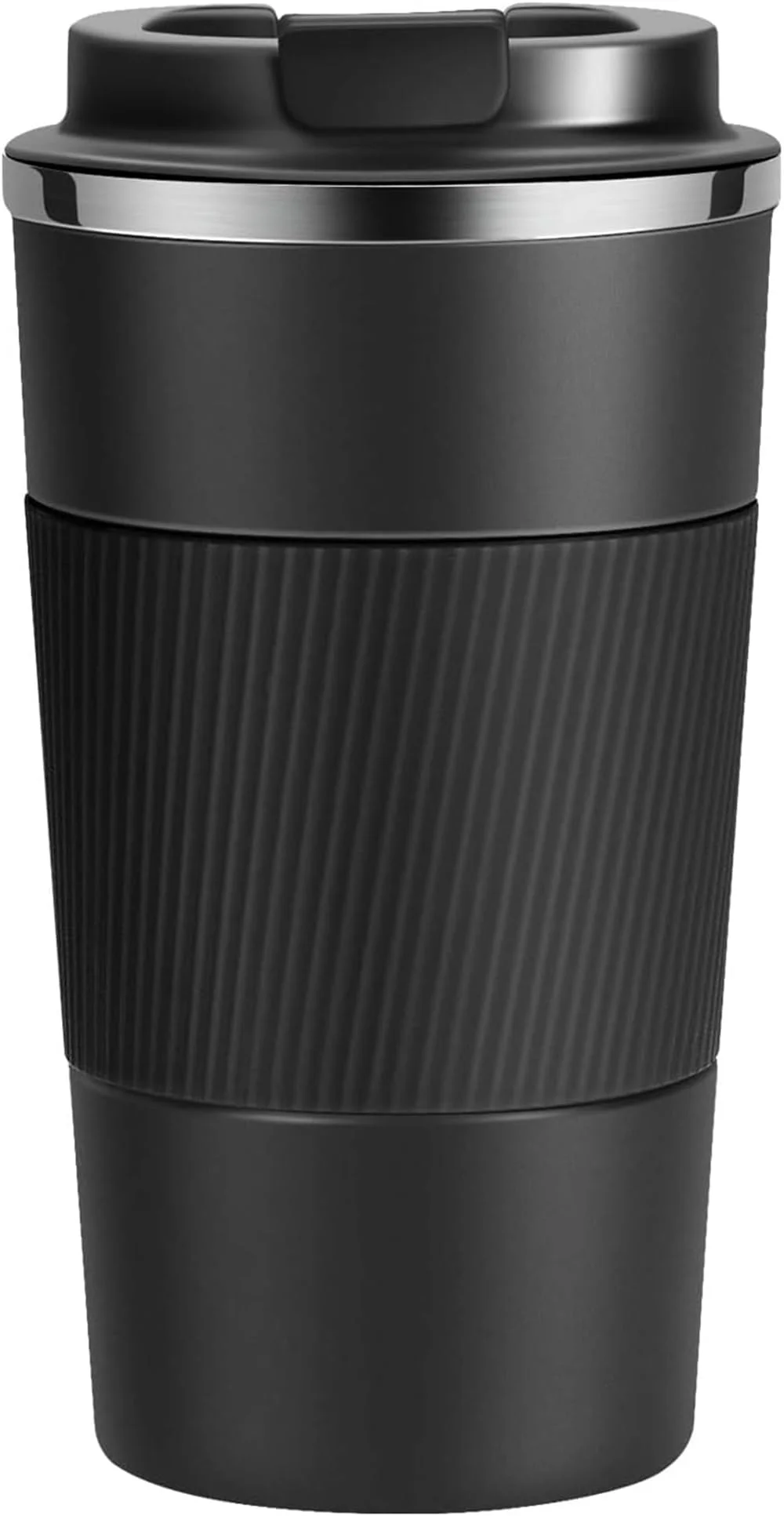 SLOSH Kaffeetasse, isoliert, Reisebecher, Edelstahl, Autobecher, wasserdicht, BPA-frei, Thermobecher mit Deckel, warm und kalt (500 ml, schwarz)
