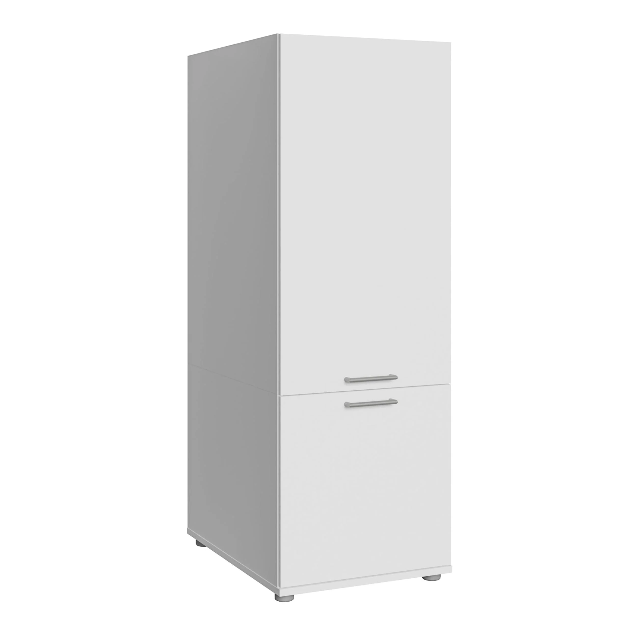 Forte WASHCAB 50, moderner Badezimmerschrank zur Aufbewahrung von Putz- und Waschutensilien, Badezimmer, Weiß, 50 cm breit x 143,3 cm hoch x 67,5 cm tief